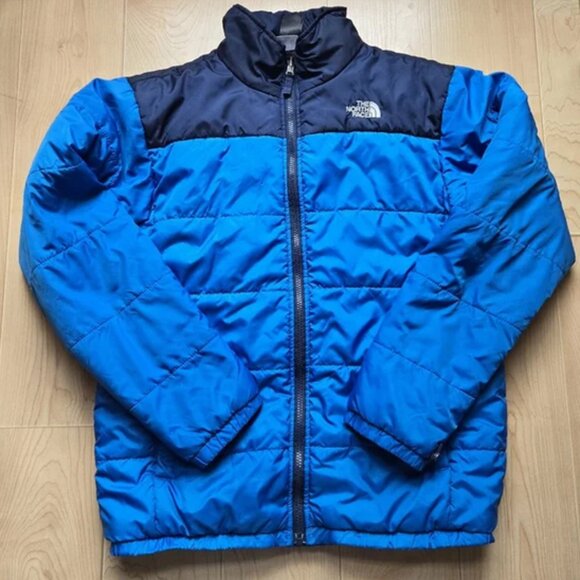 The North Face blue two-toned puffer coat / zip up jacket CHILDS!! XL - Picture 6 of 11
